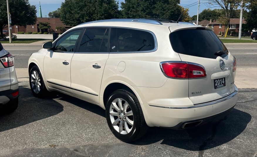 2014 BUICK ENCLAVE PREMIUM AWD 7 PASSENGER DVD REMOTE START (163KM) $14,995 + HST – NO ACCIDENTS – ONE OWNER