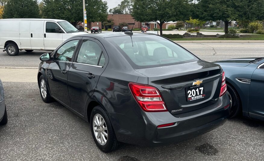 2017 CHEVROLET SONIC LT (123KM) BACK UP CAMERA REMOTE START $12,995 + HST