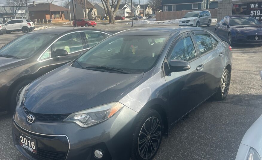 2016 TOYOTA COROLLA S (LOADED) $13,995 + HST (171KM)